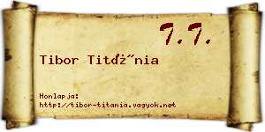 Tibor Titánia névjegykártya